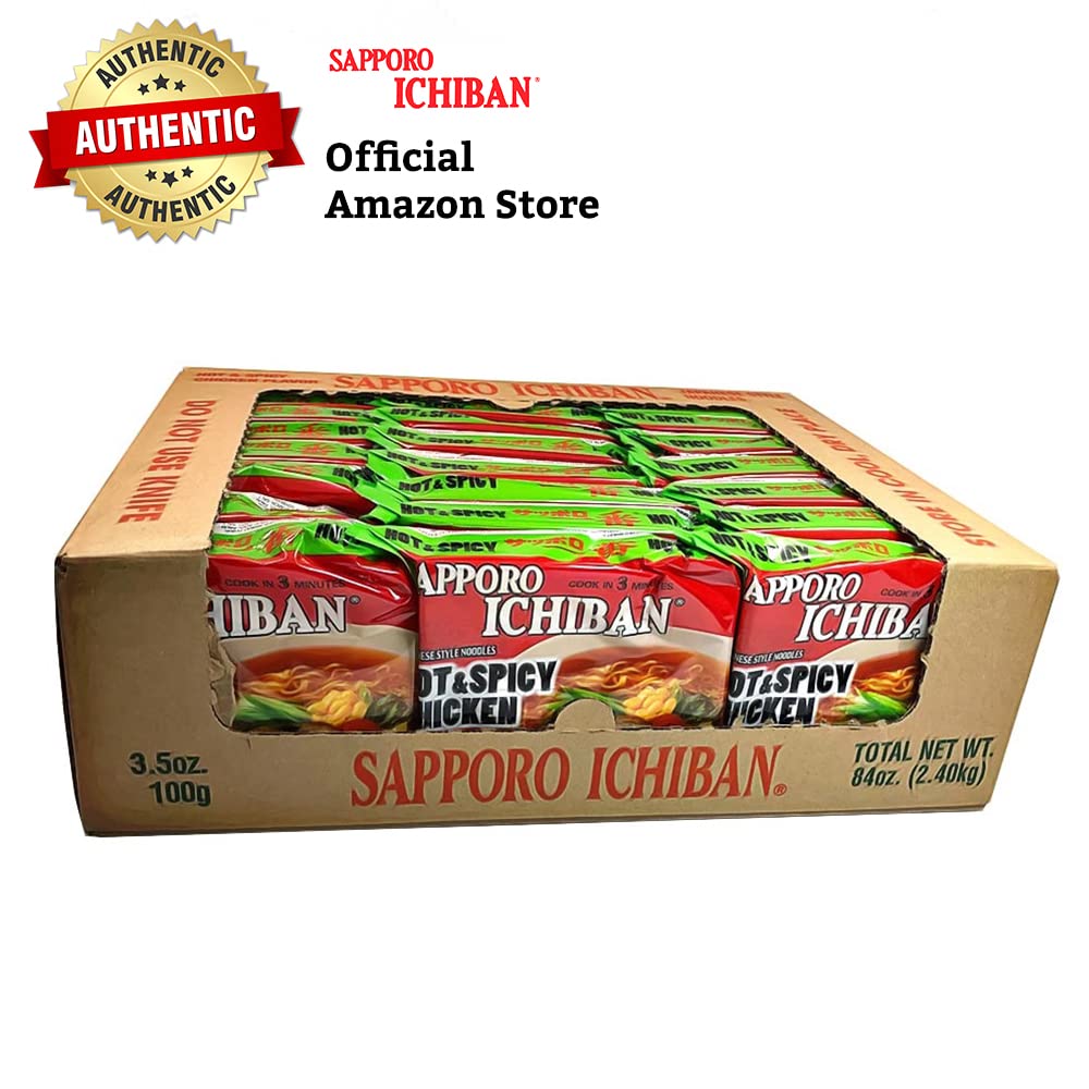 Ramen Noodles, Hot & Spicy Chicken Flavor, No. 1 Tasting Japanese Instant Noodles (3.5 Oz. x 24 packs) | 24 Pack Case
