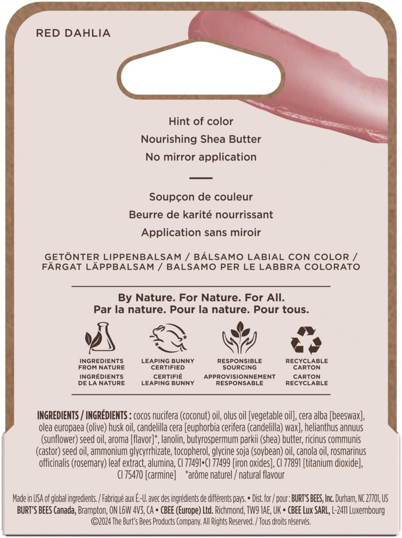 Burt's Bees Tinted Lip Balm Red Dahlia Blister 0.15oz