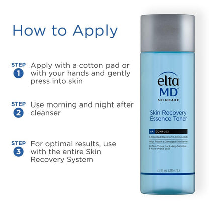 EltaMD Skin Recovery Essence Face Toner, Hydrating Facial Toner for Sensitive Skin, Alcohol-Free Formula for Acne Prone Sensitive Skin, 7.3 oz Bottle