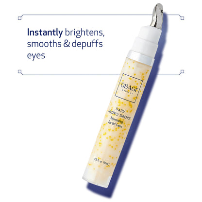 Obagi Daily Hydro-Drops Rejuvenating Eye Gel Cream – Reduces the Appearance of Dark Circles & Instantly Brightens, Smooths, & Depuffs Eyes – 0.5 oz