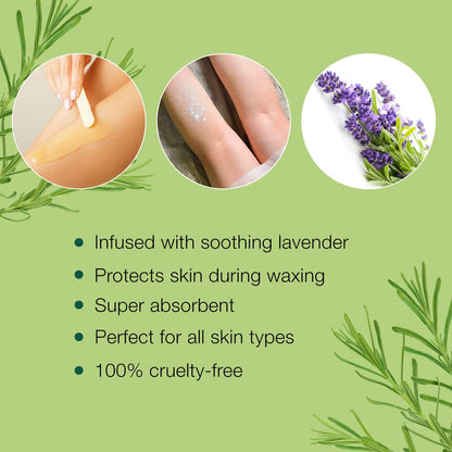 Clean + Easy Absorb Lavender Powder Pre Waxing Treatment | Moisture Absorbent Powder for Hair Removal, 3.5 oz