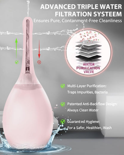 Enemas Anal Douches for Men Women - Enema Bulb with Soft Silicone Nozzles,Anti Backflow Shower Douche Enema Kit,Feminine Care Shower Enema Douche Kit Cleaner Flusher,Shower Tube Connectable