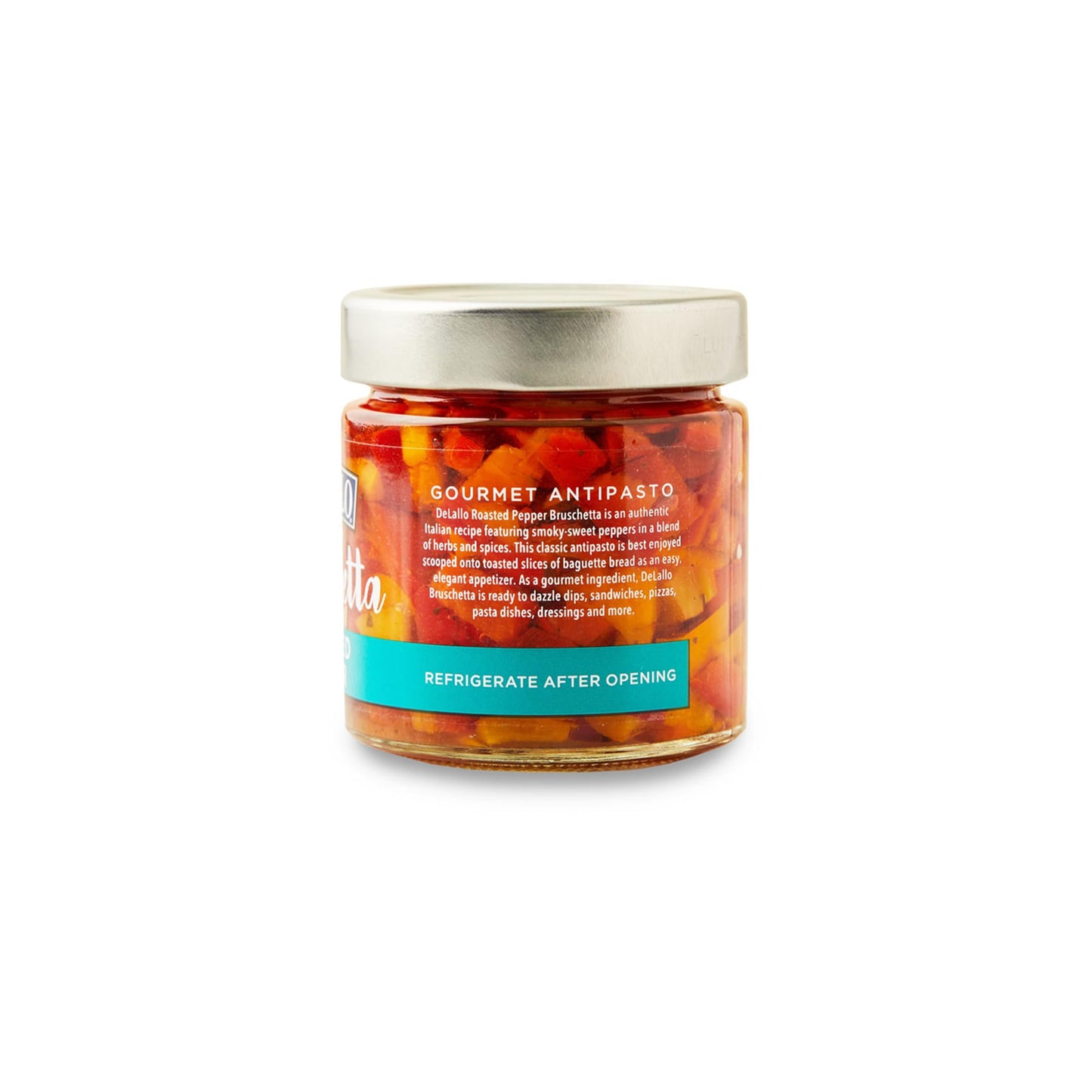 DeLallo Roasted Pepper Bruschetta Topping, 7.05 oz. Jar, (3 Pack), Made in Italy, Ready-to-Use Condiment
