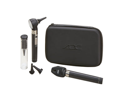 ADC 5110NL Diagnostix 2.5v Pocket Otoscope/Ophthalmoscope Set, Hard Case, LED Lamp, Black