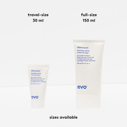 EVO Uberwurst Moisturizing, Sensitive Shaving Cream for All Skin Types - Reduces Razor Burn, Softens & Protects - 5.1 fl oz