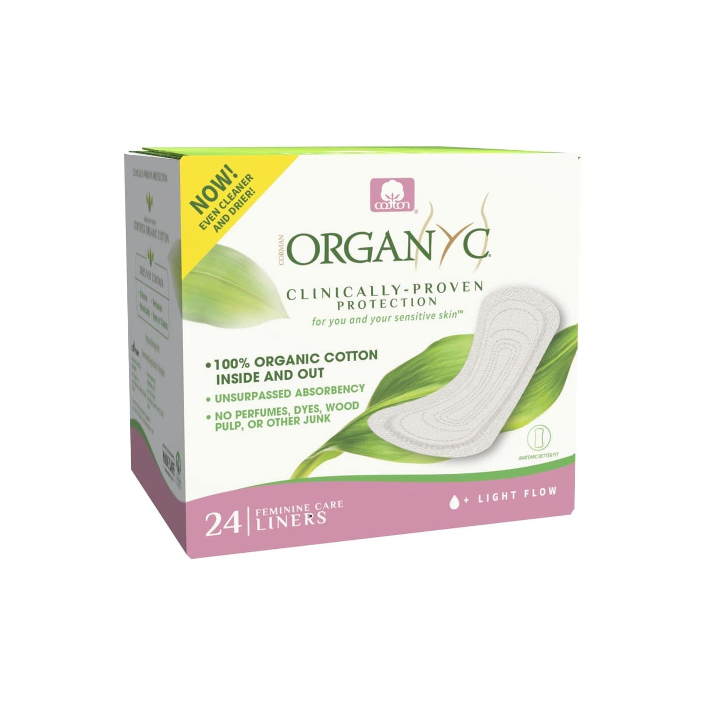 Organyc 100% Organic Cotton Panty Liners 24 Count and Pads Heavy Flow 10 Count
