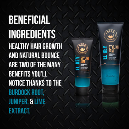 GIBS Grooming El Rey Styling Jam for Men, Medium Hold Hair Gel