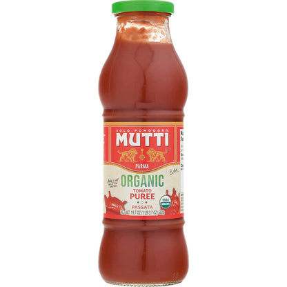 Mutti Organic Tomato Puree (Passata), 19.7 oz. | 3 Pack | Italy’s #1 Brand of Tomatoes | Fresh Taste for Cooking | Bottled Tomatoes | Vegan Friendly & Gluten Free | No Additives or Preservatives