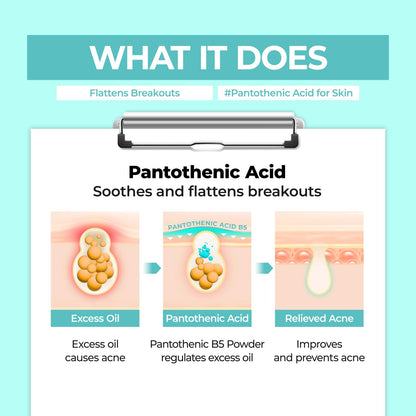 numbuzin No.1 Powder | Pantothenic B5 Active Drying Powder | Spot Treatment Acne, Pantothenic Acid, Niacinamide, Madecassoside | Excess Oil Control, Flattens Cystic Acne, Breakouts | 0.24 oz.