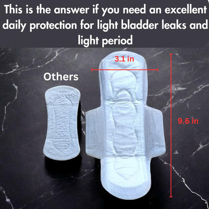 Panty Liners for Women Extra Long - 9.6in X 3.1in (60pads) Organic - Cotton Panty Liners for Women - with Wings - Light Incontinence and Light Period Days - Packaging May Vary