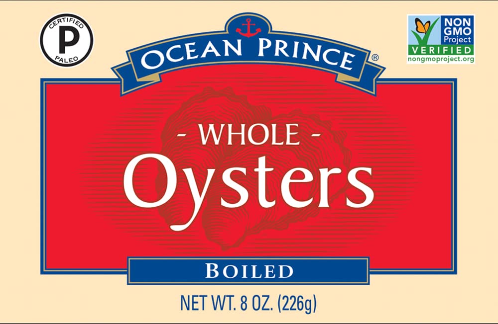Ocean Prince Boiled Oysters, 8-Ounce Cans (Pack of 12)
