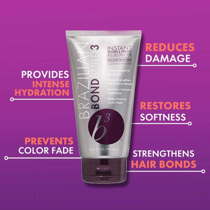 B3 Brazilian Bondbuilder Instant Restore & Protect Reconstructor, 6 Fl Oz (Pack of 1)