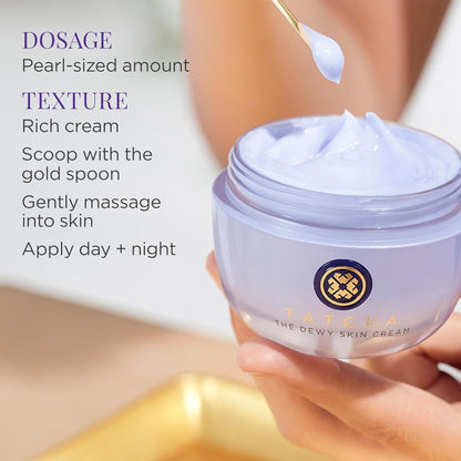 TATCHA The Dewy Skin Cream, Travel-Sized | Mini Rich Face Cream to Hydrate, Plump and Protect Dry and Combo Skin
