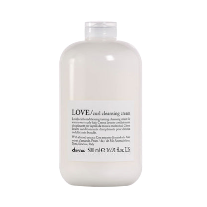 Davines LOVE Curl Cleansing Cream, 2-in-1 Conditioning Shampoo & Co-Wash for Wavy and Curly Hair - Light Gentle Cleanse Removes Impurities for Extremely Soft Curls with Almond Extract, 16.9 Fl Oz