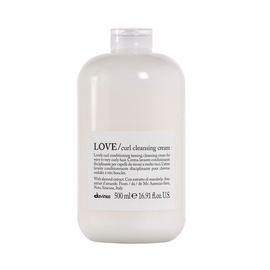 Davines LOVE Curl Cleansing Cream, 2-in-1 Conditioning Shampoo & Co-Wash for Wavy and Curly Hair - Light Gentle Cleanse Removes Impurities for Extremely Soft Curls with Almond Extract, 16.9 Fl Oz