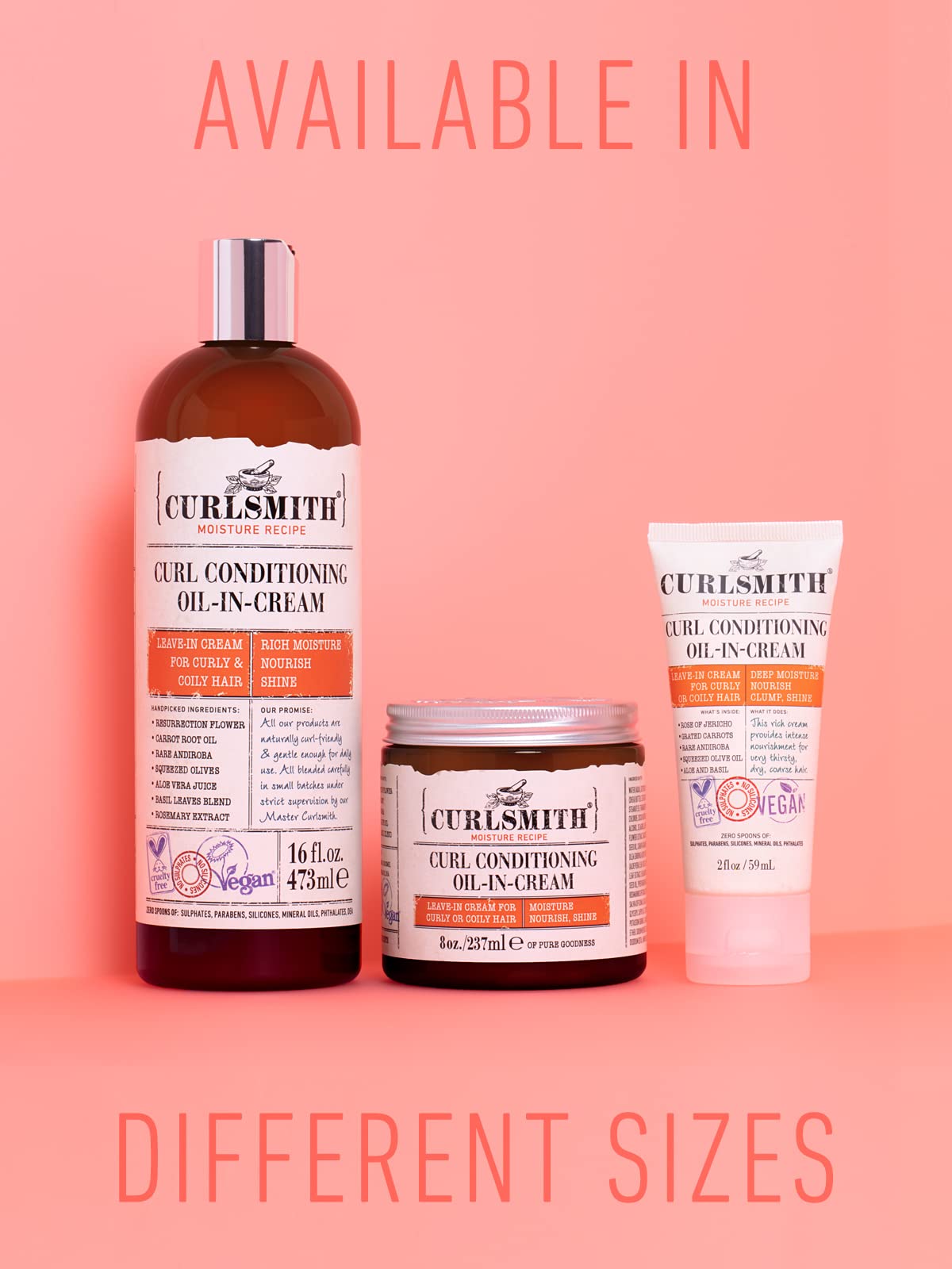 CURLSMITH - Curl Conditioning Oil in Cream - Vegan Leave in Conditioner for Curly and Coily Hair (2 fl oz) Trial or Travel Size