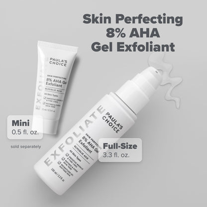 Paula's Choice SKIN PERFECTING 8% AHA Exfoliant, Gel Exfoliant with Glycolic Acid Chamomile & Green Tea, Leave On Gentle Face Exfoliator for All Skin Types, Fragrance- Free