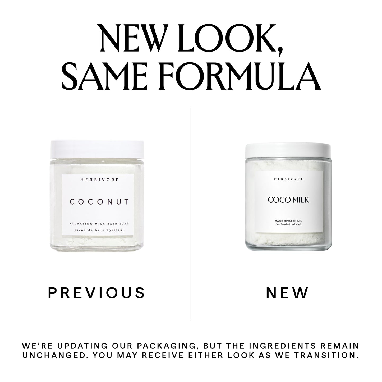 HERBIVORE Coconut Milk Bath Soak | Deeply Hydrating + Skin Softening, Soothing Light Coconut Scent, Vegan, Plant-Based