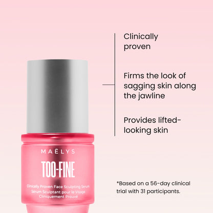 MAËLYS TOO-FINE Face Serum for Women - Firming Anti-Aging Serum with Glaucine & Bacillus Ferment - Helps Lift the Look of Sagging Skin on Jawline, Cheekbones & Under Eyes (15 mL)