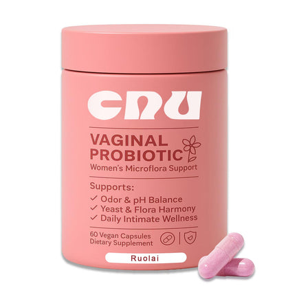 Ruolai Women's Vaginal- pH Balance & Prebiotics with Lactobacillus - Promote Healthy Vaginal Flora & Vaginal Odor,60 Count