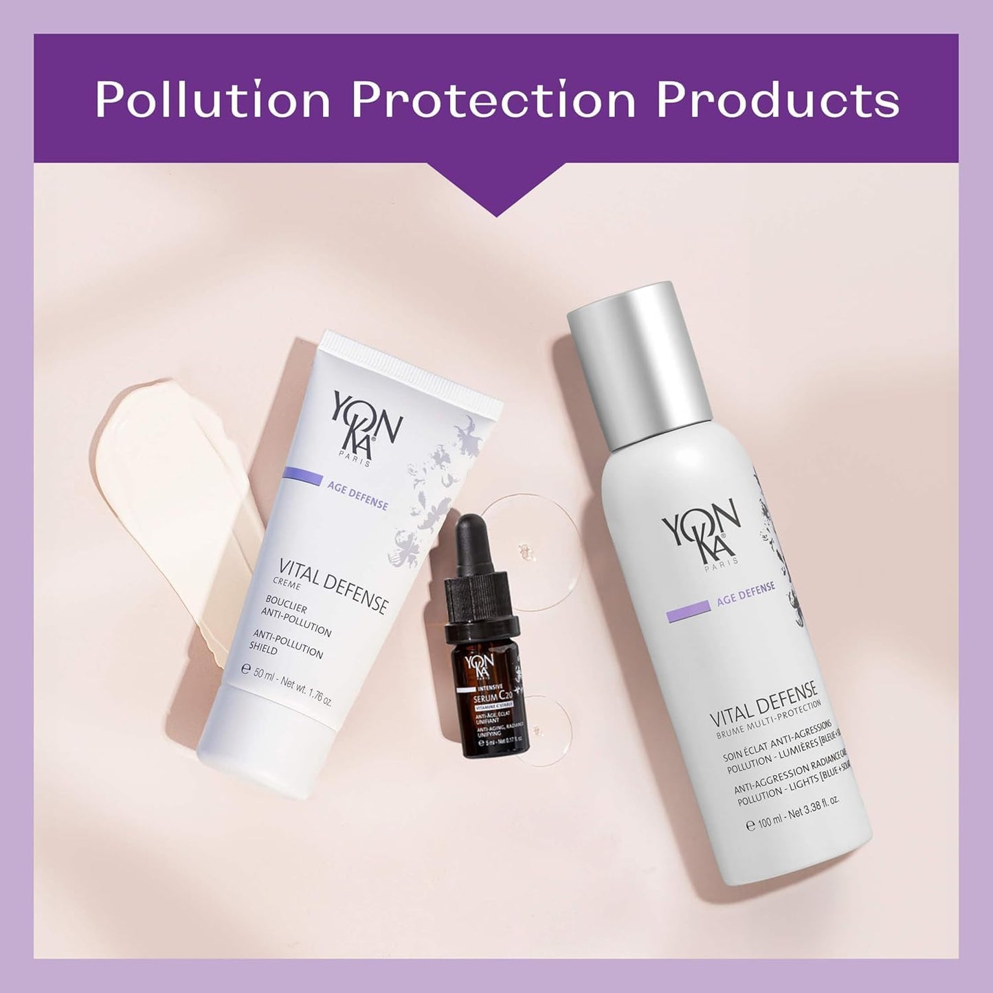 Yonka Paris | Vital Defense Day Cream | Pollution Protection Vitamin C Moisturizer with Myrtle CoQ10 | All Skin Types | 84% Natural Ingredients