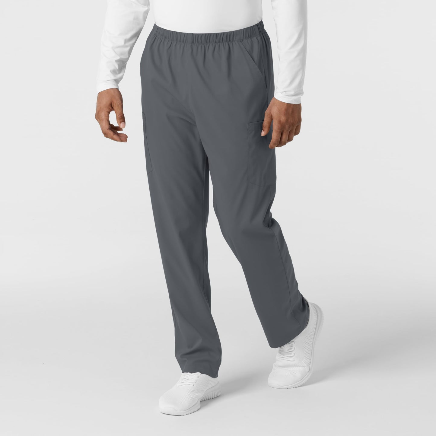 Wink Scrubs Unisex, Boundless, Straight-Leg Pants with Tuck-in Drawstring and 6 Pockets, Pewter, S Tall