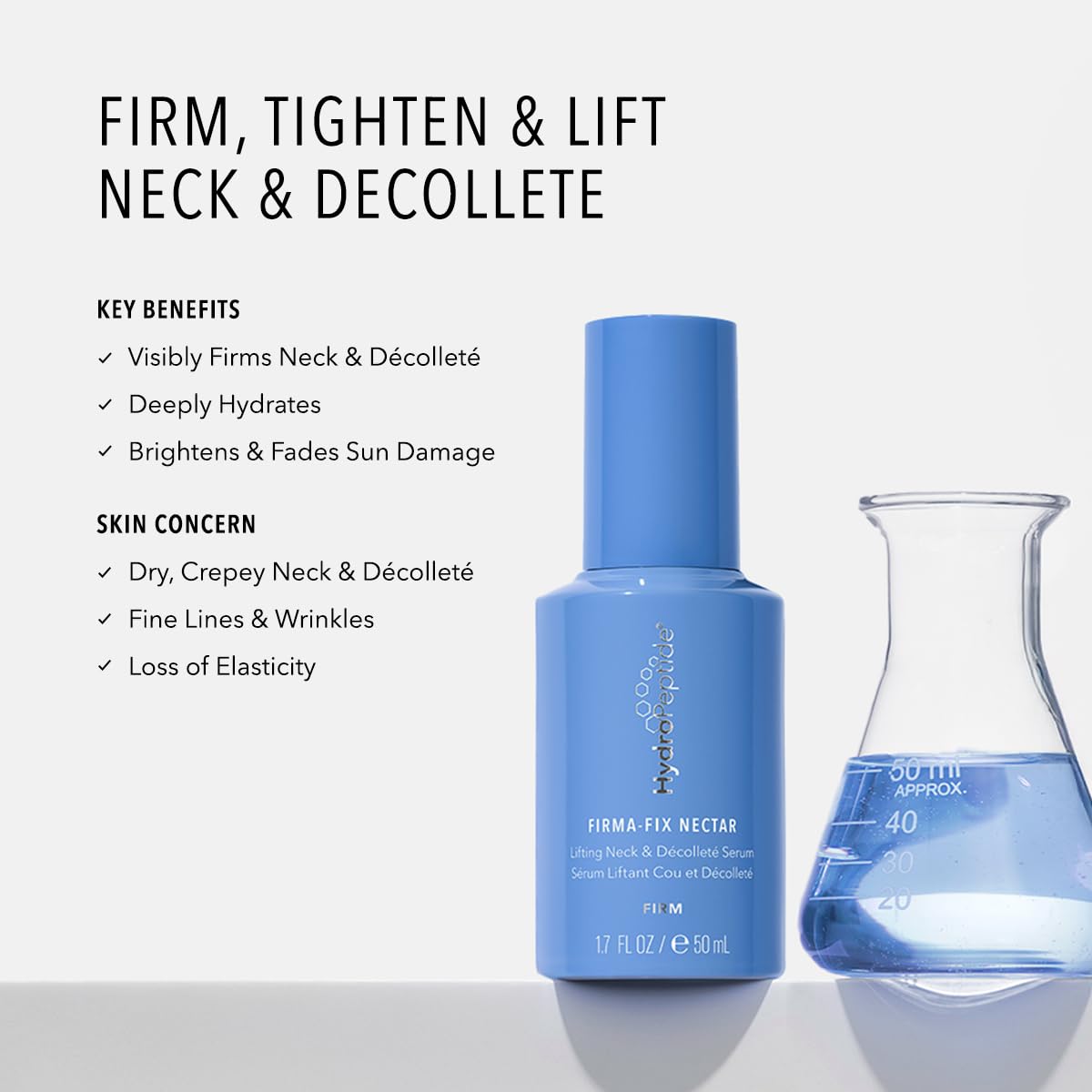 HydroPeptide Firm-A-Fix Nectar Lifting Neck & Décolleté Peptide Serum, 1.7 Ounce