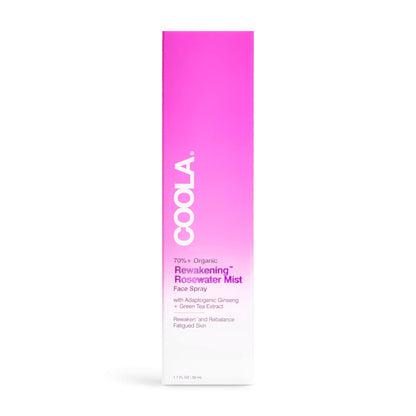 COOLA Organic Rewakening Rosewater Mist Face Spray, Dermatologist Tested Skin Barrier Protection with Ginseng & Green Tea Extract, Vegan and Gluten Free, 1.7 Fl Oz