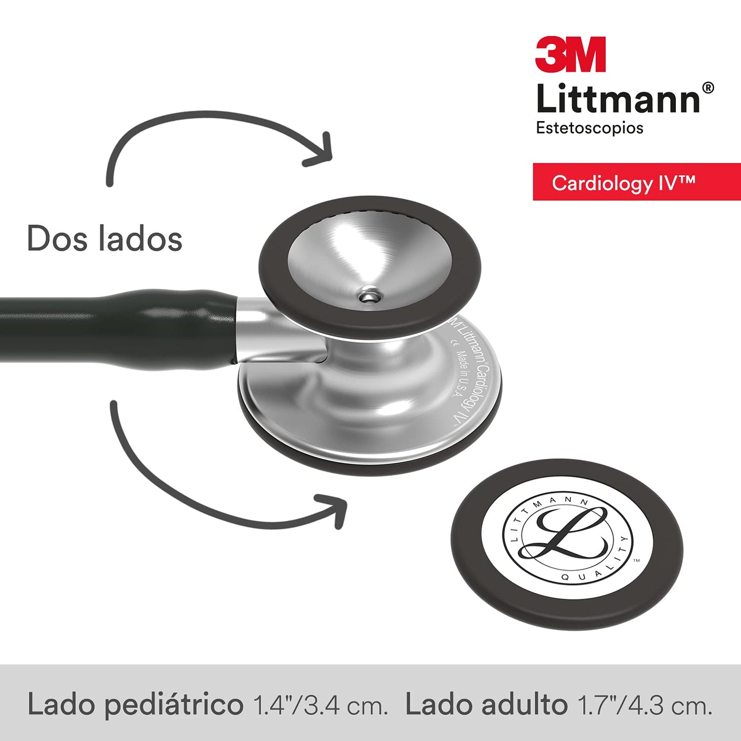 3M Littmann Cardiology IV Diagnostic Stethoscope, 6152, More Than 2X as Loud, Weighs Less, Stainless Steel Chestpiece, 27" Black Tube