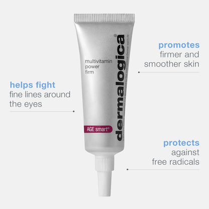 Dermalogica Multivitamin Power Firm Eye Cream for Dark Circles and Puffiness, Anti-Aging Wrinkle Firming Under Eye Treatment with Antioxidant Vitamins