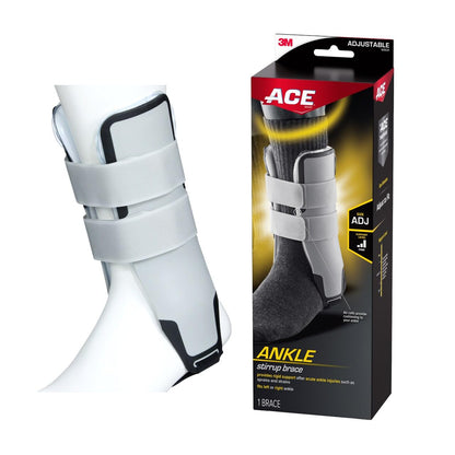 ACE Brand Adjustable Stirrup Ankle Brace, Left or Right Firm Support Ankle Brace for Sprained Ankles and Injury Recovery, Features Pre-Inflated and Adjustable Air Cells for Improved Comfort