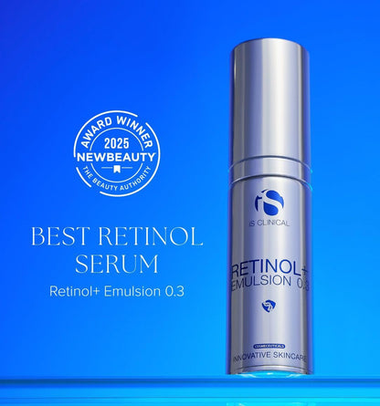 iS Clinical Retinol+ Emulsion 0.3, reduce fine lines and wrinkles, smooths appearance, helps brighten complexion