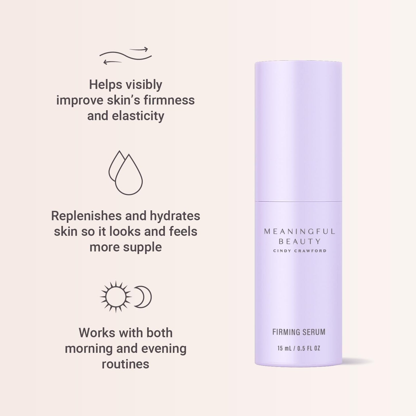 Meaningful Beauty Firming Serum, Anti Aging Facial Serum with Melon Super Antioxidants, Collagen & Hyaluronic Acid, Daily Skin Care for Women, Lightweight Hydrating Formula, Travel Ready, 0.5 Fl Oz
