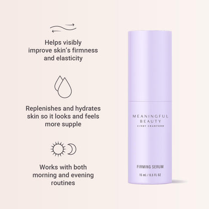 Meaningful Beauty Firming Serum, Anti Aging Facial Serum with Melon Super Antioxidants, Collagen & Hyaluronic Acid, Daily Skin Care for Women, Lightweight Hydrating Formula, Travel Ready, 0.5 Fl Oz