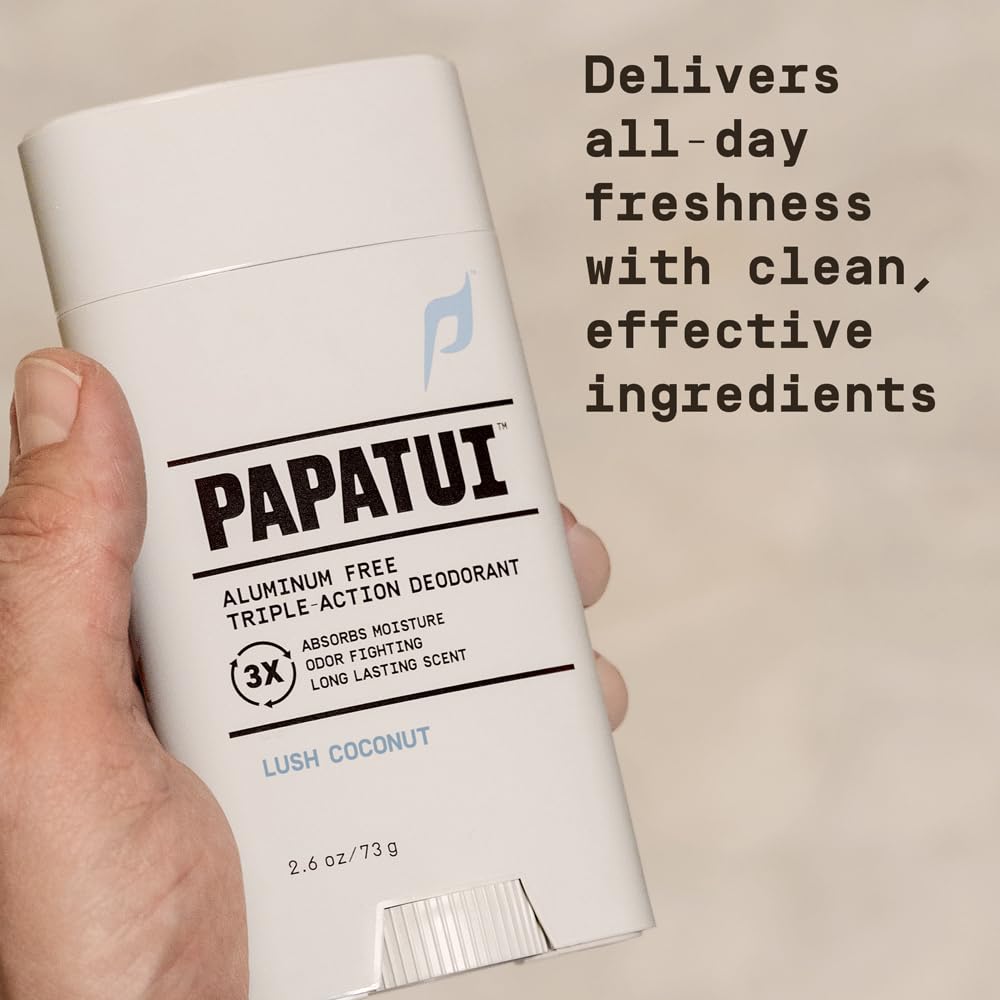 PAPATUI by Dwayne Johnson Aluminum-Free Deodorant for Men | Odor Protection, Moisture Absorption, Skin Nourishing Formula | Lush Coconut | 2.6oz