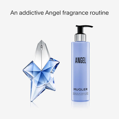MUGLER Angel - Body Lotion - Floral & Woody - Women's Scented Moisturizer - With Peony, Praline, and Wood Accord- 6.7 Fl Oz