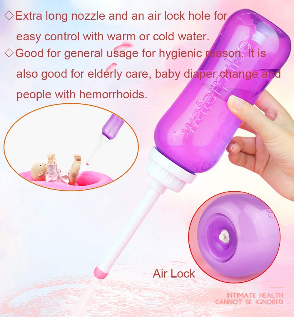 Wolfbeam Portable Hand-held Vulva and Anus Cleaner and Personal Health Vaginal Washing Container, Travel Urinal Spray Scrubber for Personal Hygiene (PG 2INQ 450ML)