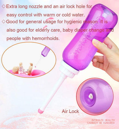 Wolfbeam Portable Hand-held Vulva and Anus Cleaner and Personal Health Vaginal Washing Container, Travel Urinal Spray Scrubber for Personal Hygiene (PG 2INQ 450ML)