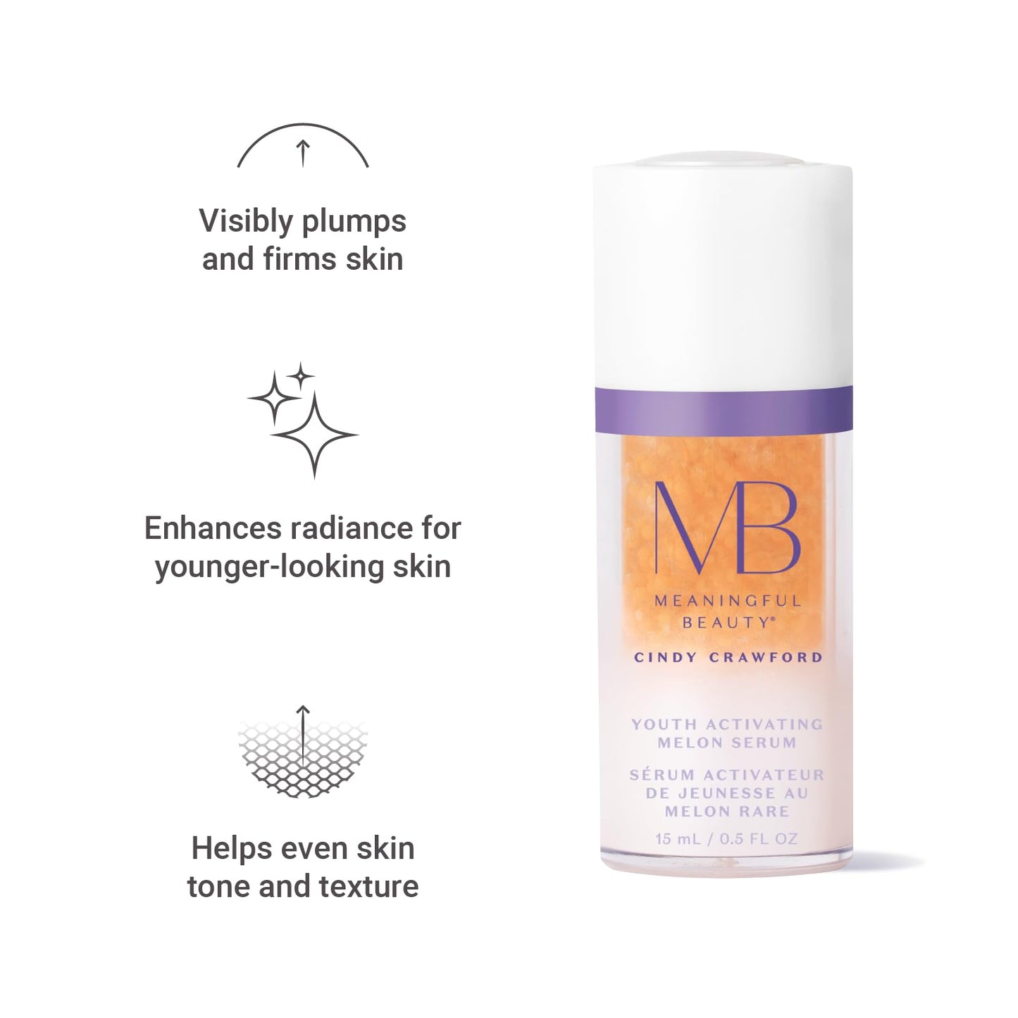 Meaningful Beauty Youth Activating Melon Serums Duo, Hydrating Face Serum & Eye Anti Aging Skin Care for Women, 0.5 Fl Oz Each