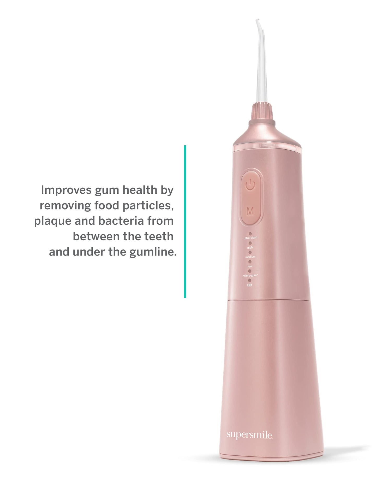 Supersmile Professional Zina Water Flosser, Rechargeable Cordless Teeth and Gum Flosser