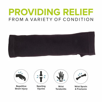 MUELLER Sports Medicine Elastic Wrist Support, Wrist Pain Relief Support for Men and Women, Ideal for Carpal Tunnel, Tendinitis, Arthritis, Black, Large