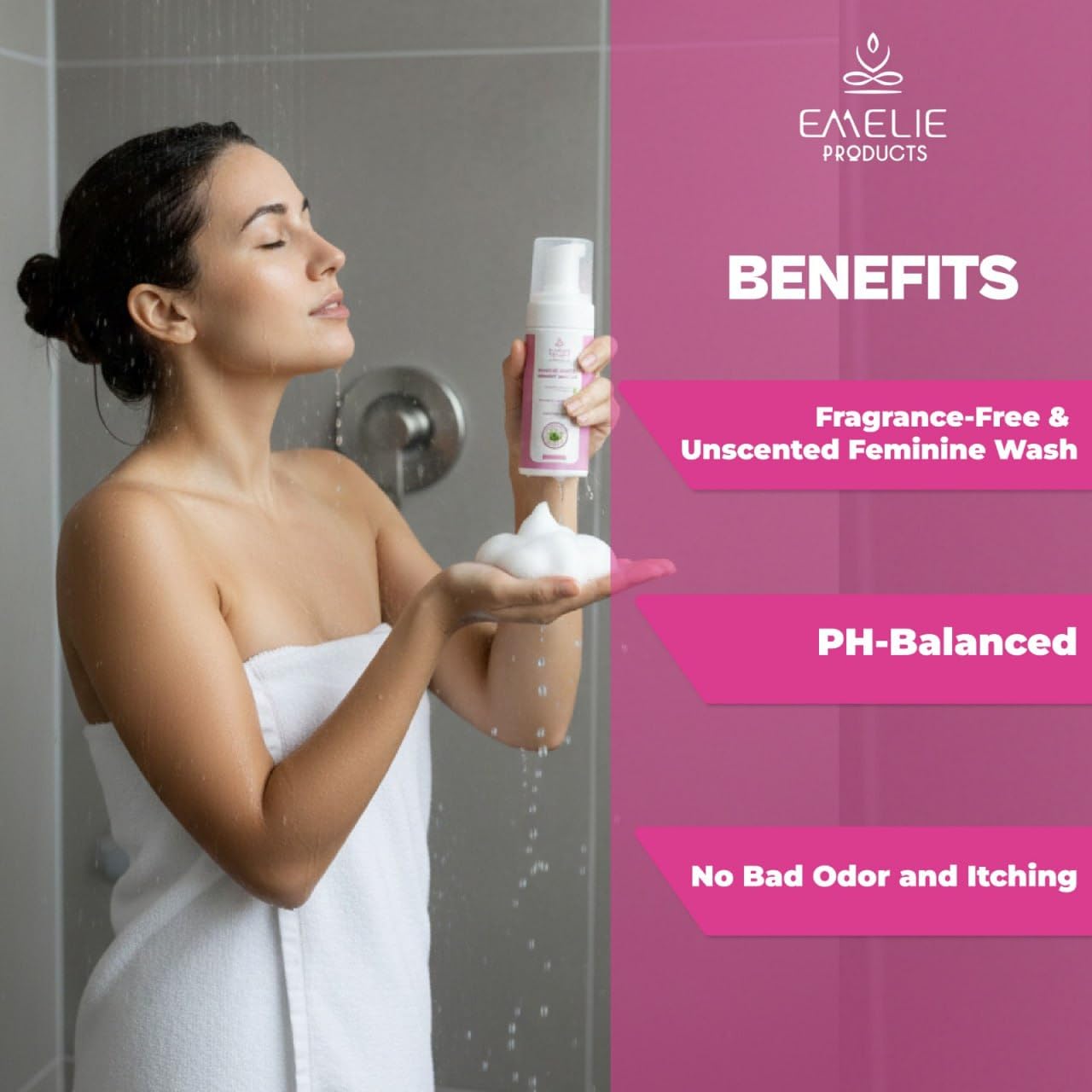 Intimate Foaming Cleanser for Women – pH Balanced Feminine Wash with Calendula, Chamomile & Aloe – Gentle Daily Cleanse for Sensitive Skin, Hydrating & Plant-Based – 4.05 fl oz