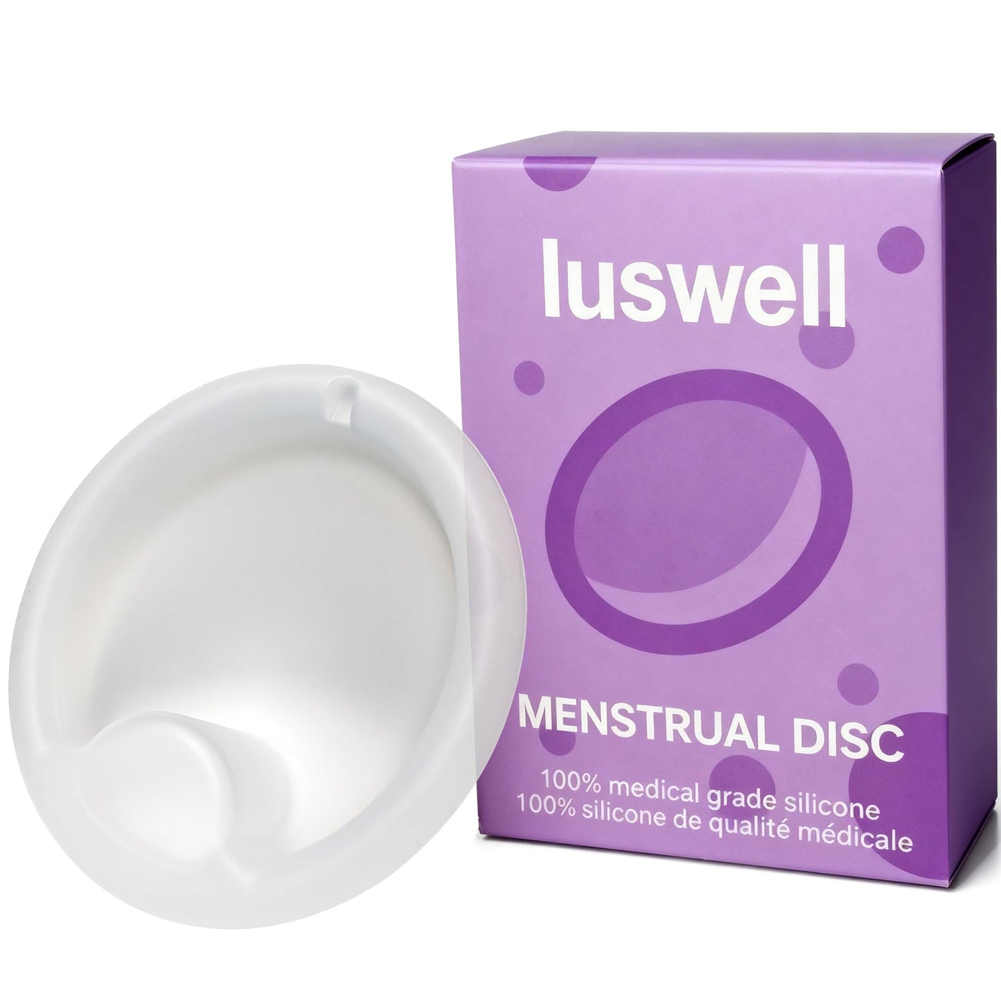 Menstrual Disc Alternative to Tampons | Organic 100% Medical-Grade Silicone | Leak-Free, Reusable & FSA Eligible Feminine Product | Hypoallergenic, BPA-Free, with Sterilizer & Travel Pouch (L)