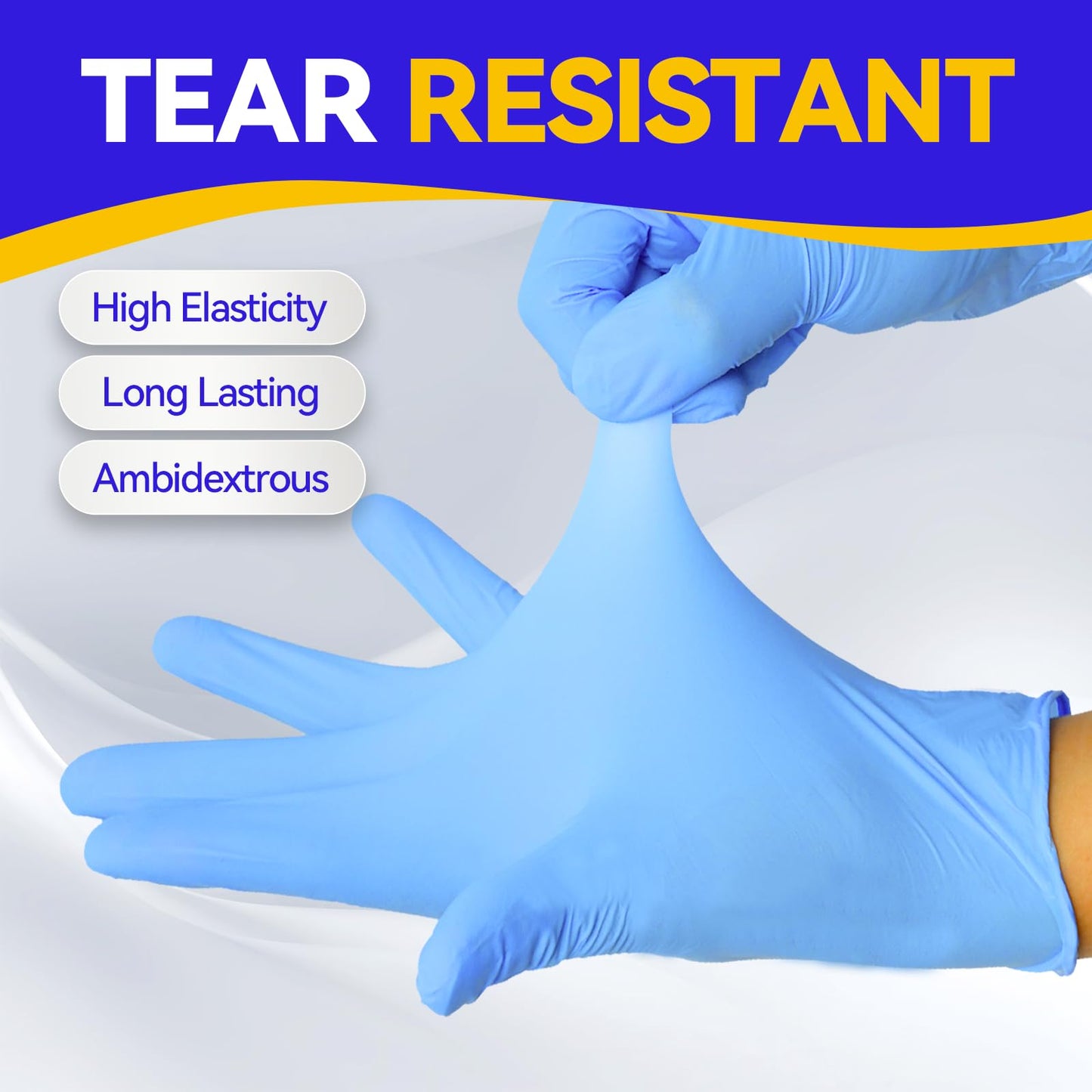 Basic Medical Blue Nitrile Exam Gloves - Latex-Free & Powder-Free - NGPF-7002 (Box of 100), Medium