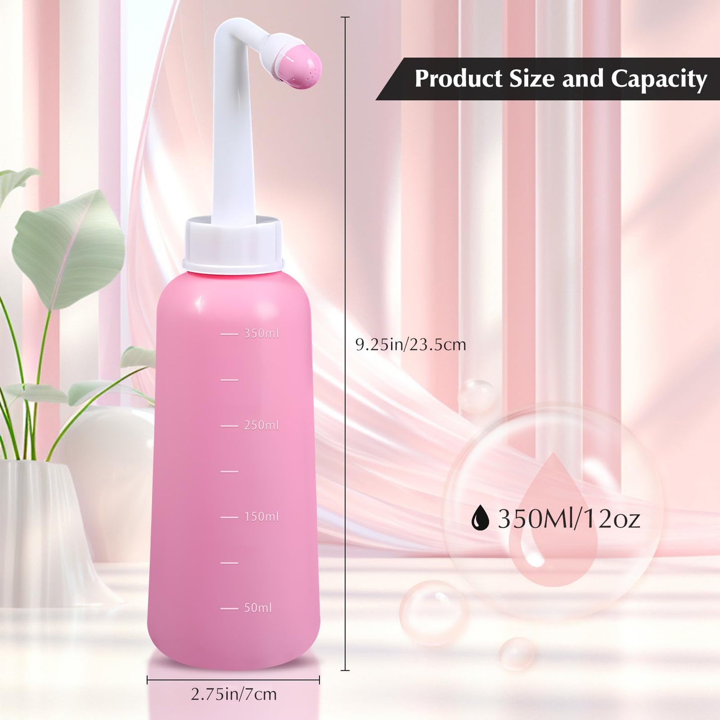 Peri Bottle for Postpartum Care, Travel Large Capacity 12oz/350ml, Portable Handheld Bidet for Perineal Recovery and Cleansing, New Mom After Birth Recovery Essentials