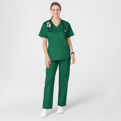 WonderWink Women's Plus-Size Wonderwork V-Neck Scrub Top, Hunter, 3X-Large