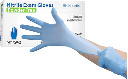 Style Setter Powder-Free Nitrile Disposable Exam Gloves