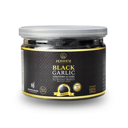 Homtiem Black Garlic 8.82oz(250g), Whole Peeled Black Garlic, Natural organic sause whole cloves fermenter for 90 Days aged, Super Foods, Non-GMOs, Non-Additives, High in Antioxidants, Ready to Eat for Healthy Snack