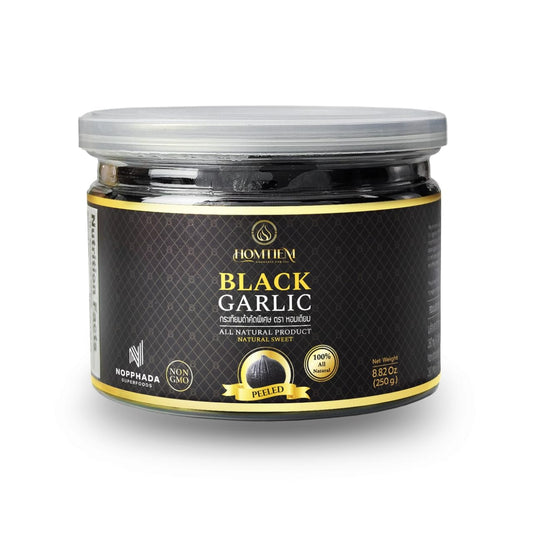 Homtiem Black Garlic 8.82oz(250g), Whole Peeled Black Garlic, Natural organic sause whole cloves fermenter for 90 Days aged, Super Foods, Non-GMOs, Non-Additives, High in Antioxidants, Ready to Eat for Healthy Snack