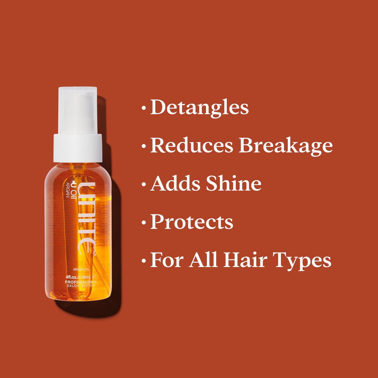 UNITE Hair – U Oil – Argan Infused Hair Oil for Hydration, Shine & Frizz Control – Smooths, Softens & Protects Without Weighing Hair Down – Ideal for All Hair Types & Textures, 4 Fl Oz
